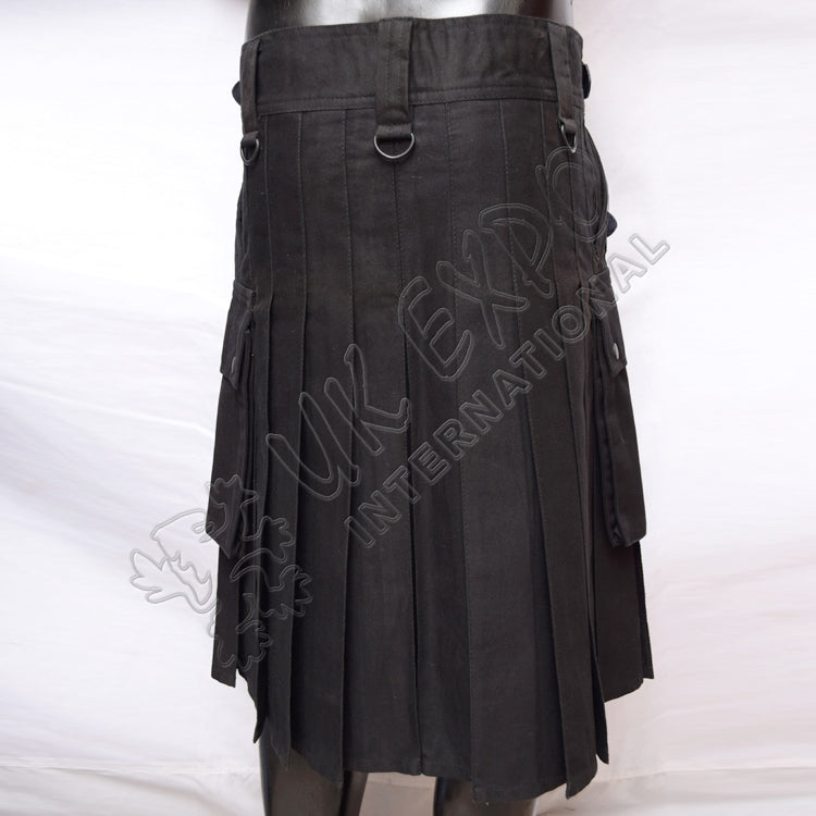 Modern Black Utility Kilt