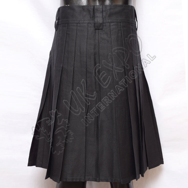 Modern Deluxe Black Utility Kilt