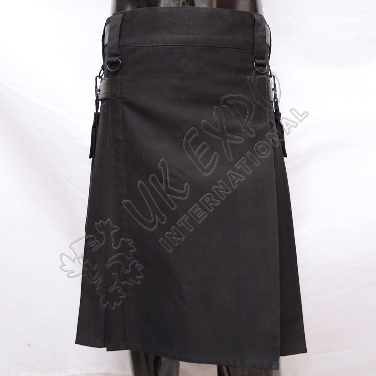 Men Nation TKN Black Heavy Duty Utility Kilt