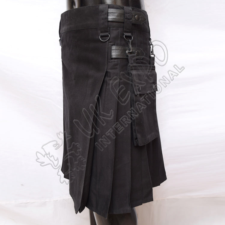 Men Nation TKN Black Heavy Duty Utility Kilt