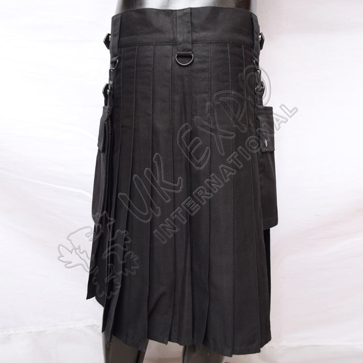 Men Nation TKN Black Heavy Duty Utility Kilt