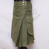 Olive Color Sports Casual Utility Kilt