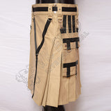Y Style Khaki Heavy Canvas Tactical Webbing Utility Kilt