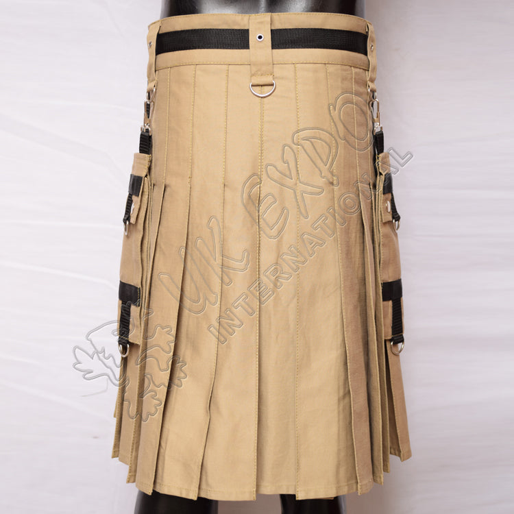 Y Style Khaki Heavy Canvas Tactical Webbing Utility Kilt