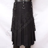 Gothic Zipper Black Utility Kilt