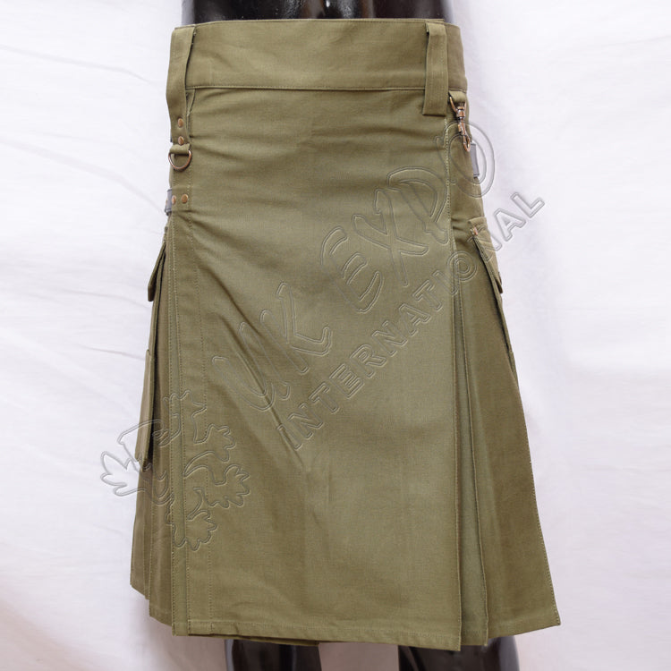 Heavy Duty Olive Color Utility Kilt