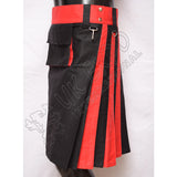 Red and Black Hybrid Two Tone Utility Kilt