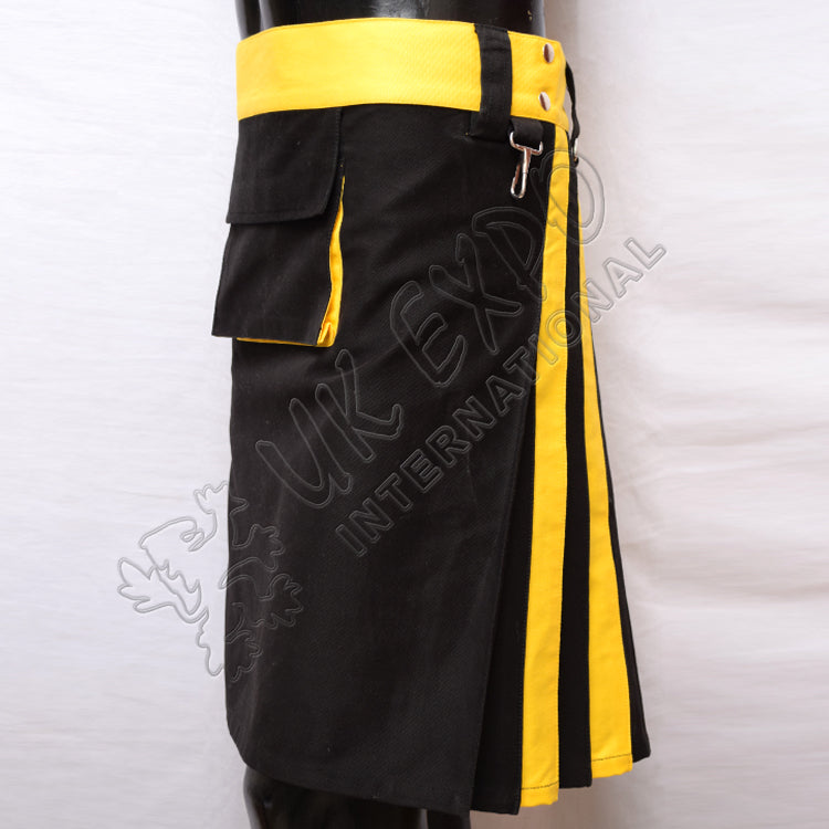 Black And Yellow Hybrid Two Tone Utility Kilt