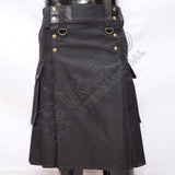 Youth Black Modern Deluxe Utility Kilt