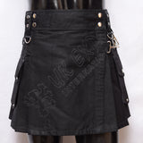 Black Ladies Utility Kilt