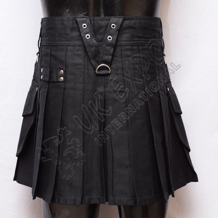 Black Ladies Utility Kilt