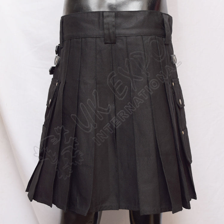 Ladies Black Heavy Duty Utility Kilt