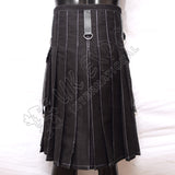 Heavy Duty Black Color With White Out Thread Utility Kilt