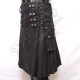 Black Heavy Duty 8 Straps Snap Closing Utility Kilt