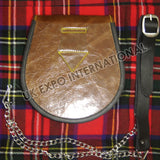 Brown Leather Embossed Day Wear Sporran
