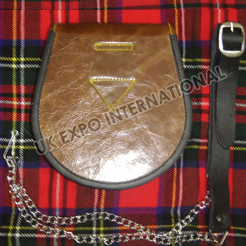 Brown Leather Embossed Day Wear Sporran