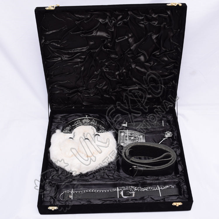 Scottish Flower Thistle Full Dress Sporran Set Box