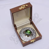 Thistle Moulded With Green Emerald Stone Brooch