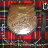 Brown Leather Embossed Highland Day Wear Sporran