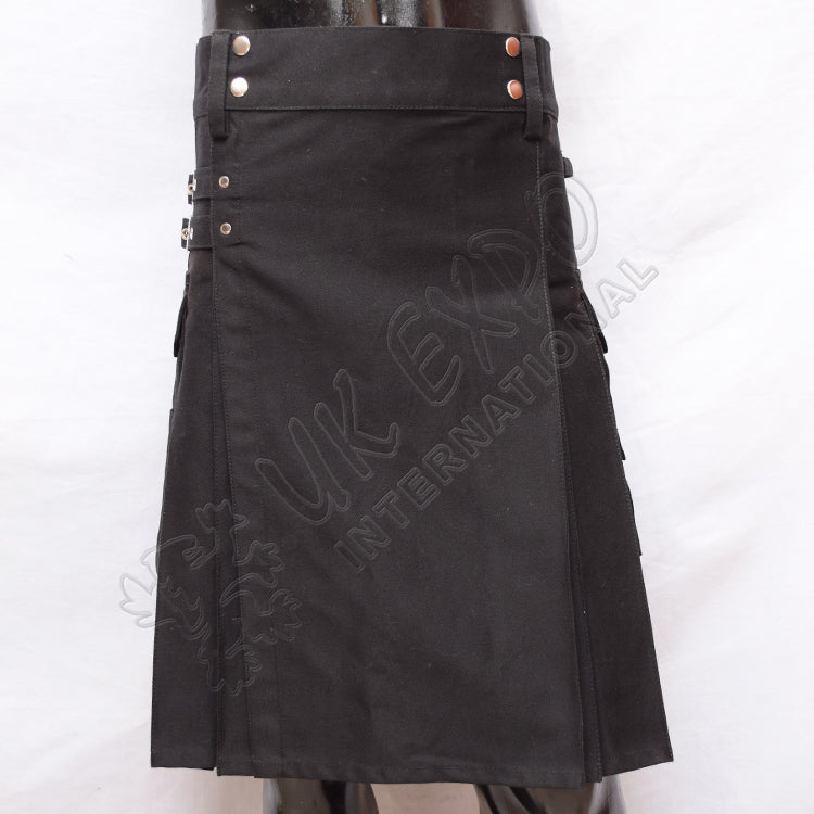 Men's Black Utility Kilt