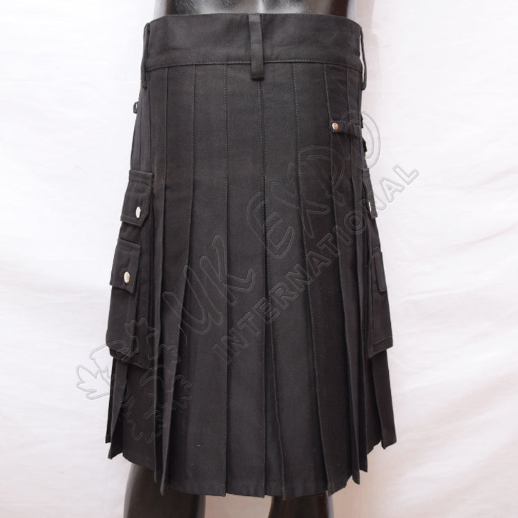 Men's Black Utility Kilt