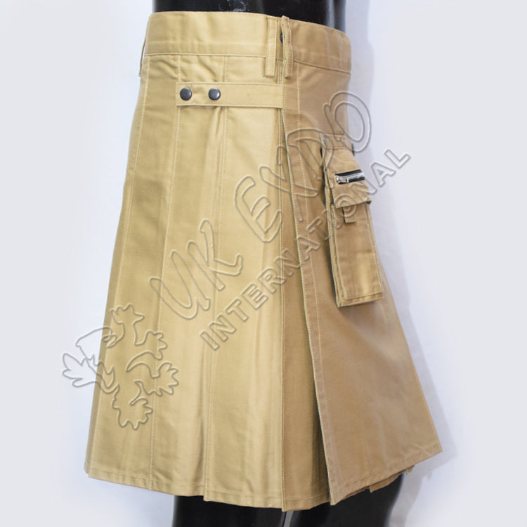 Khaki Heavy Duty Cargo Utility Kilt