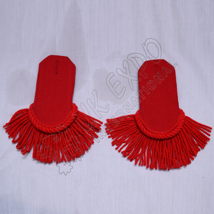 Red Epaulettes Black Braid Military Shoulder Boards