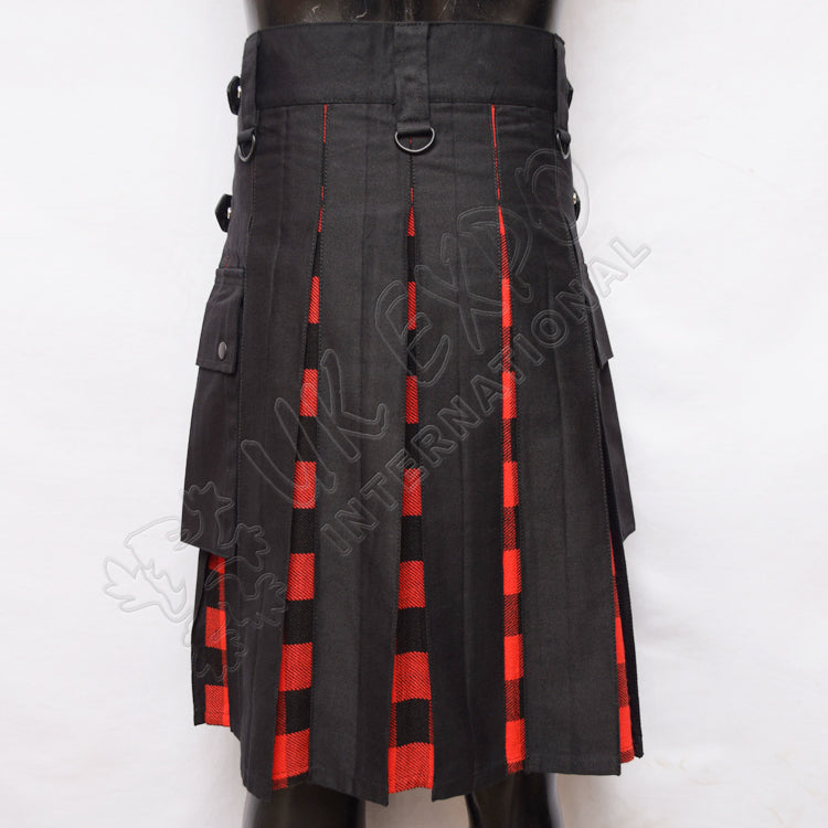 Decent Black Hybrid With MacGregor Rob Roy Tartan Utility Kilt