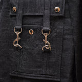 Black Denim Y Style Utility Kilt