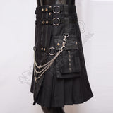 Black Gothic Stylish With Chains Tactical Webbing Utility Kilt