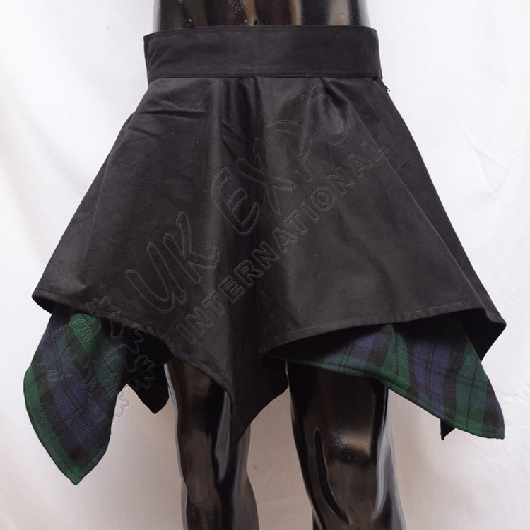 Black PC With Black Watch Tartan Stylish Skirt