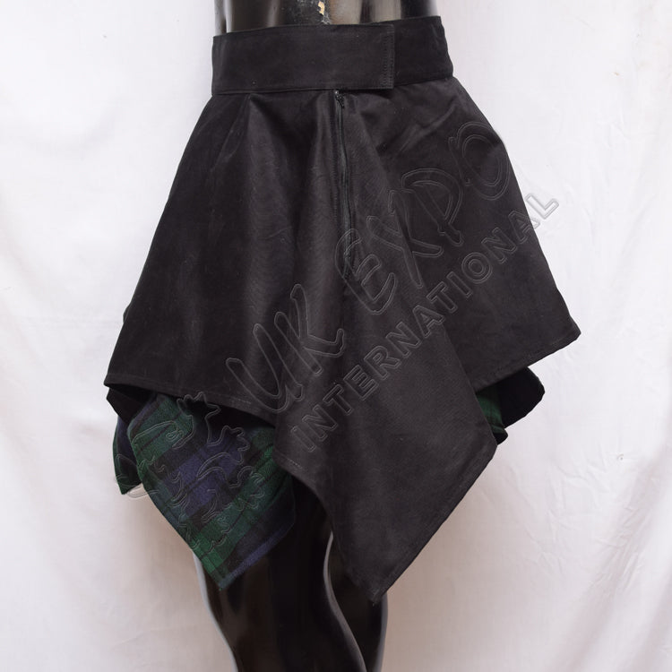 Black PC With Black Watch Tartan Stylish Skirt