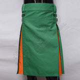 Green With Orange Hybrid Two Tone Utility Kilt
