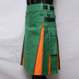 Green With Orange Hybrid Two Tone Utility Kilt