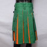 Green With Orange Hybrid Two Tone Utility Kilt
