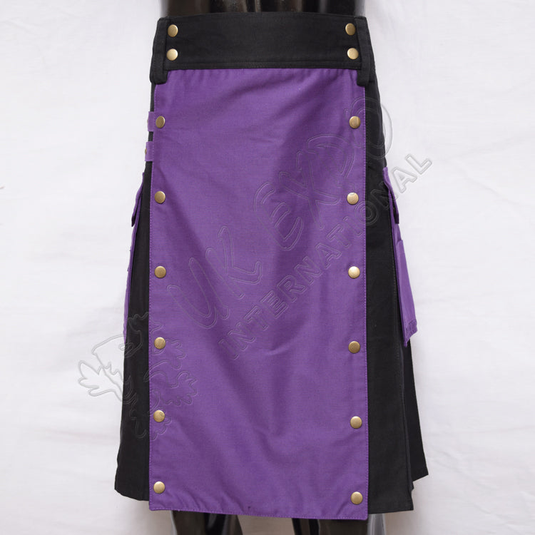 Black Purple Hybrid Two Tone Utility Kilt