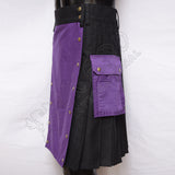 Black Purple Hybrid Two Tone Utility Kilt