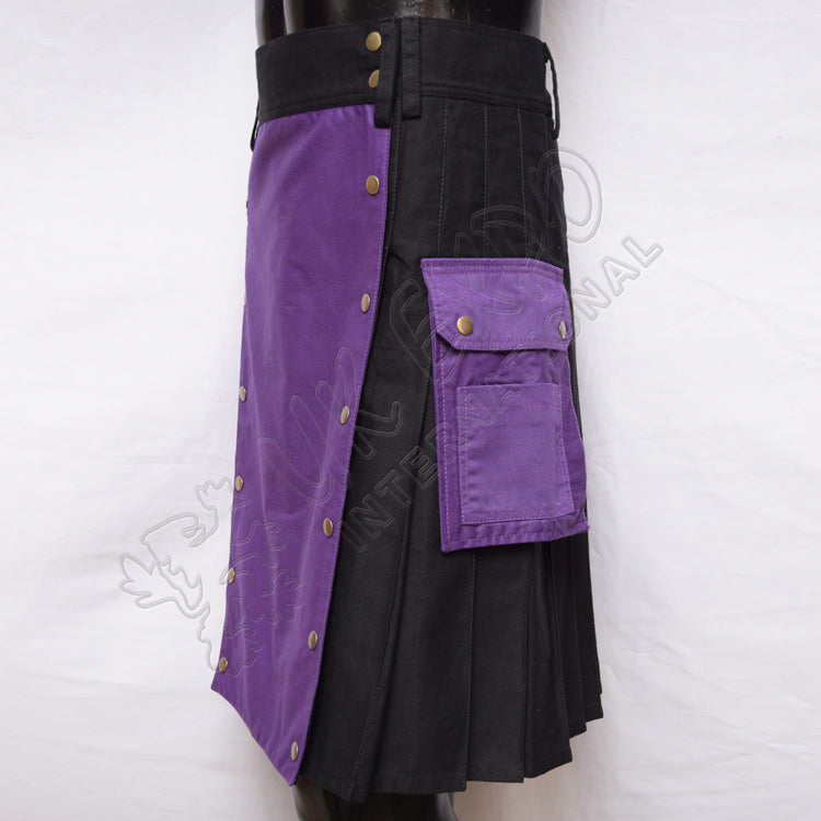 Black Purple Hybrid Two Tone Utility Kilt