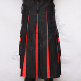 Decent Black And Red Color Hybrid Utility Kilt
