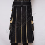 Khaki With Black Color Firefighter Tape Utility Kilt