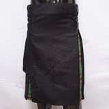 Black Cotton With Tara Murphy Tartan Hybrid Utility Kilt