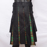Black Cotton With Tara Murphy Tartan Hybrid Utility Kilt