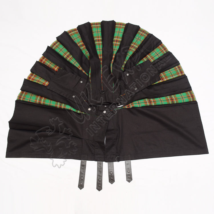 Black Cotton With Tara Murphy Tartan Hybrid Utility Kilt