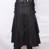 Black Hybrid With Black Watch Tartan Utility Kilt