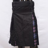 Black Hybrid With Pride of Scotland Tartan Utility Kilt