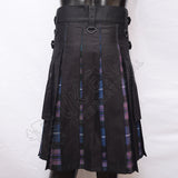 Black Hybrid With Pride of Scotland Tartan Utility Kilt
