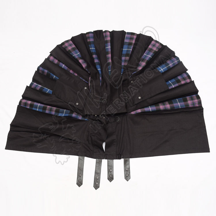 Black Hybrid With Pride of Scotland Tartan Utility Kilt
