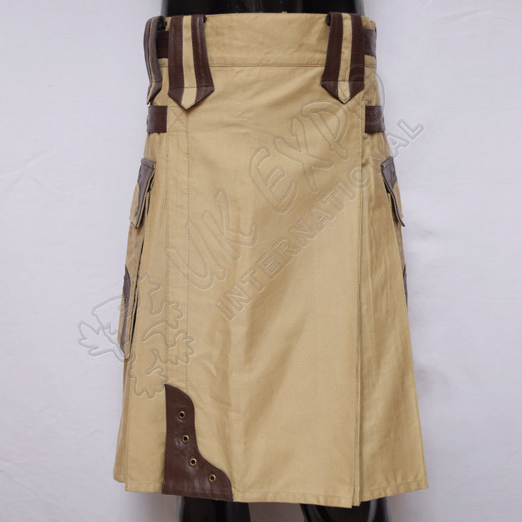 Gladiator Men Khaki Utility Kilt