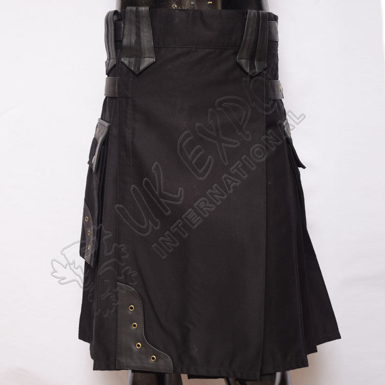 Gladiator Men Black Utility Kilt