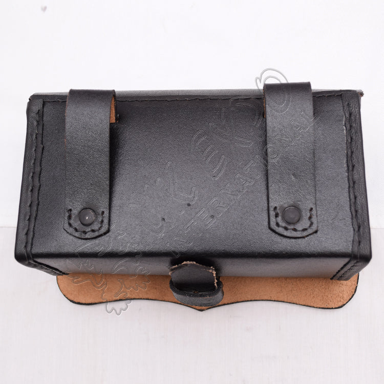 18th Century Black Leather Cartridge Box